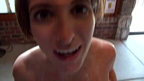 my cum covered big tits suck cock and play with cum on milf body