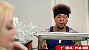 blonde lawyer leya falcon drinks client eddie jays milk