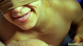 Mouth full cum juicy wet blowjob close-up from professional sucker.
