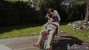 Kinky Babe Sucks Old Man