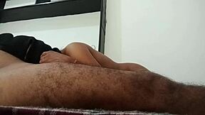 The teen girl gropes the cock in a sexual encounter