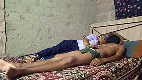 hot indian desi step brother in law fingers sister in law's ass on bed