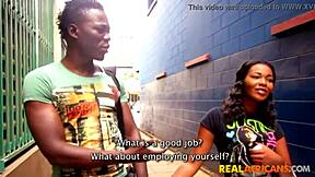 African Teen Blows Friend's Monster Cock For Cash!