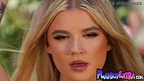 Beautiful blonde teen Sky Wonderland teases with her slender curves in a striptease