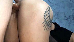 Stepsister gets intimate with her partner in a passionate doggystyle encounter.