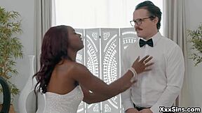 I couldn't help but dive under her wedding dress, hiding completely while she got ready for the ceremony, and it was so thrilling with all the anticipation building up inside me