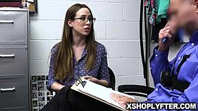 Jackie Hoff Steals Bikini, Detained for Intense Foot Job by Officer Hardy.