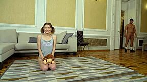 Daddy's back, but can I handle double anal with skinny cute girl?