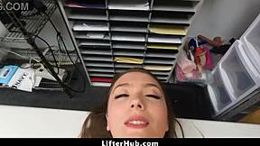 College Girl Fucks Guard in Garage?