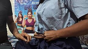 Desi college girl has rough interaction with teacher on the ranch.