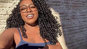 I'm a young black girl masturbating my creamy pussy at home joi