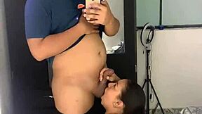 morena latina loves watching herself get fucked in front of mirror