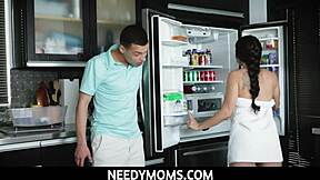 Kourtney Kai fucks stepson in kitchen