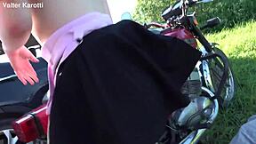 hard anal fuck outdoors for cute eva barbie's big ass, deepthroat included