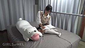 the asian student can't focus on homework due to intense masturbation. butt play leads to multiple orgasms.
