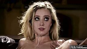 She gasps as two cocks fill her pussy