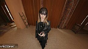 Skinny teen Furiosa in VR parody gives crazy blowjob to big cock in POV