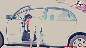 Brunette teen with natural tits picked up for bbc