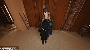 Skinny teen Furiosa in VR parody gives crazy blowjob to big cock in POV