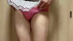 Adorable Girl in Cute Clothes and Underwear Plays with Anal.