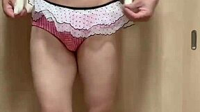 Adorable Girl in Cute Clothes and Underwear Plays with Anal.