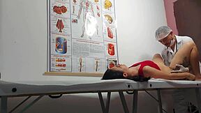 Gynecologist Puts Finger In Patient's Ass And Fucks Her Tight Pussy