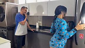 curvy latina mia seduces plumber in pajamas, missionary and oral since husband neglects her 😏