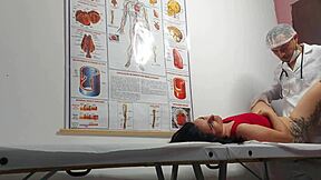 Gynecologist Puts Finger In Patient's Ass And Fucks Her Tight Pussy