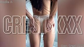 Nanie strips her thong to show her sweet pussy?