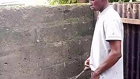 guy demonstrates peeing technique for prostate issues.