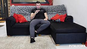 i am putalocura preciosa española paola hard fucking my boyfriend and swallowing his cum on the sofa