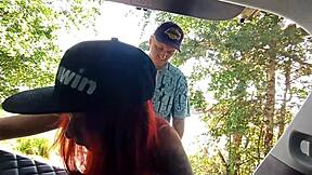 Great Sex with Girlfriend on Lake Shore, Cum on Ass and Blowjob