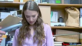 Shy Petite Teen Overcomes Fear with Passionate Encounter to Escape Trouble