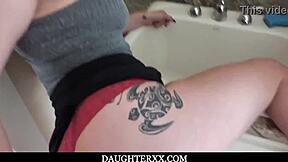 Big ass teen Raven Reign sits on stepfather's lap in taboo fantasy