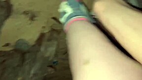 Skinny 18yo intensely fucks foreign teacher in public on Florida beach.