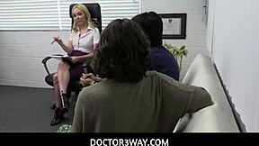 Doctor threesome with stepbro and Aaliyah