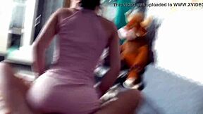 tight pussy rides on her girlfriend's husband's hard cock, it's so rough