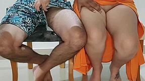 Stepsister Rides Stepfathers In Homemade Dinner Scene