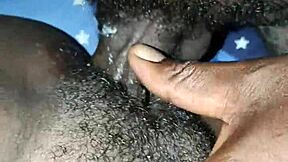 wife tells husband to fuck her gently in missionary and cum inside hairy pussy