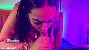 Brazilian Babe Deepthroats Big Black Cock.