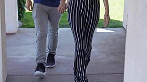 Shaved tattooed brunette milf explores young flesh in emotional old hole encounter