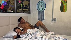 Husband of my friend fucks me in kitchen while she rests