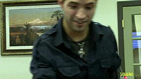 busty cougar seduces young man into fucking her tight pussy in the office