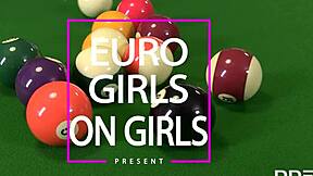 billiard babes misha linet insert cue sticks up assholes