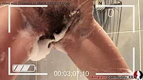 Ugly Face Young Girl's Foamy Fingering Session In Bathtub With Big Nipples