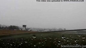 Teen hottie teases and masturbates with toys in the car