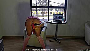 The Mexican shemale prostitute feels excited waiting in the hotel for a client to fuck her ass