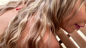 Harper Hill Bent Over Swallows Teddy Tarantino's Load By The Pool!