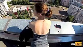 Sexy Russian Teen Bitch Gets Hardcore Fucking On The Roof In HD