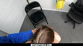 What happens when the law student gets caught stealing and fucks the owner?